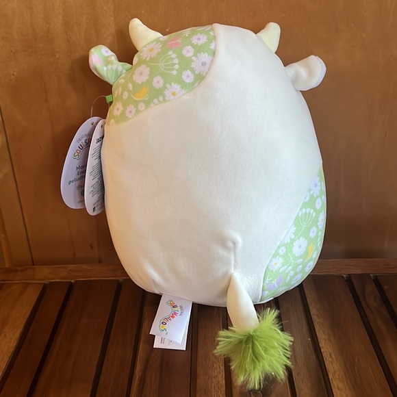 🟣 NWT 8” Ada The Easter Cow Squishmallow, floral flower butterfly print spring - Picture 6 of 8